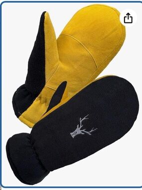 Skydeer Winter Mittens w/ Soft Deerskin Leather & Thermal Polar Fleece
